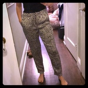 Zara leopard print silk pants
